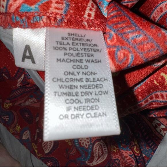 LOFT Women's Paisley Print Ruffle Wrap Skirt Zesty Red Size 4 - Picture 8 of 10